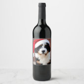 Bernedoodle Weihnachten Weinetikett (Vorderseite)