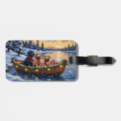 Bernedoodle Weihnachtsboot Urlaub Gepäckanhänger (Rückseite horizontal)