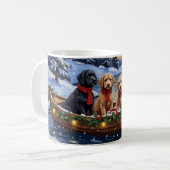 Bernedoodle Weihnachtsboot Urlaub Kaffeetasse (Vorderseite Links)