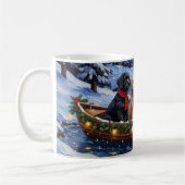 Bernedoodle Weihnachtsboot Urlaub Kaffeetasse (Links)