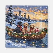 Bernedoodle Weihnachtsboot Urlaub Magnet (Vorne)