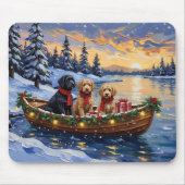 Bernedoodle Weihnachtsboot Urlaub Mousepad (Vorne)