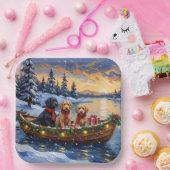 Bernedoodle Weihnachtsboot Urlaub Pappteller (Party)