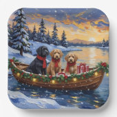 Bernedoodle Weihnachtsboot Urlaub Pappteller (Vorderseite)