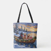 Bernedoodle Weihnachtsboot Urlaub Tasche (Rückseite)