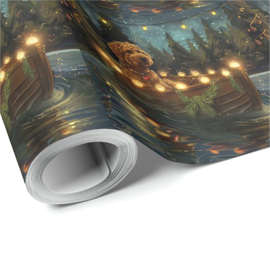 Bernedoodle Weihnachtsfeiertage Geschenkpapier (Rolleneckpunkt)