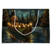 Bernedoodle Weihnachtsfeiertage Große Geschenktüte (Vorderseite)