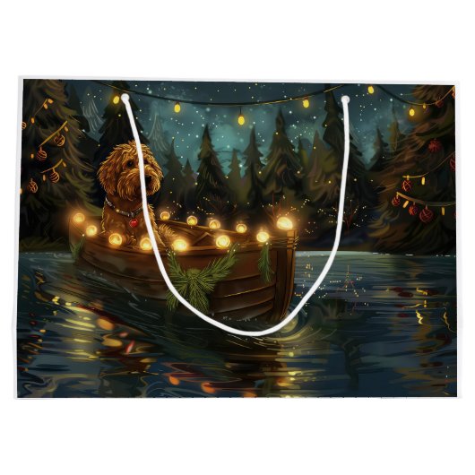 Bernedoodle Weihnachtsfeiertage Große Geschenktüte (Rückseite)