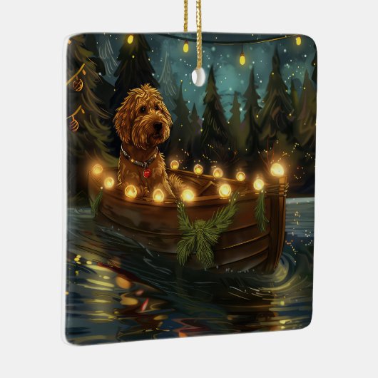 Bernedoodle Weihnachtsfeiertage Keramikornament (Rechts)