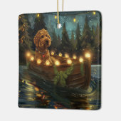 Bernedoodle Weihnachtsfeiertage Keramikornament (Links)