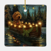 Bernedoodle Weihnachtsfeiertage Keramikornament (Rückseite)