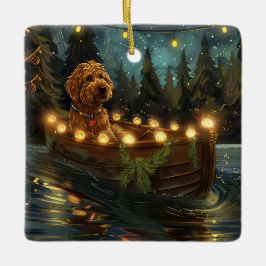 Bernedoodle Weihnachtsfeiertage Keramikornament (Vorderseite)