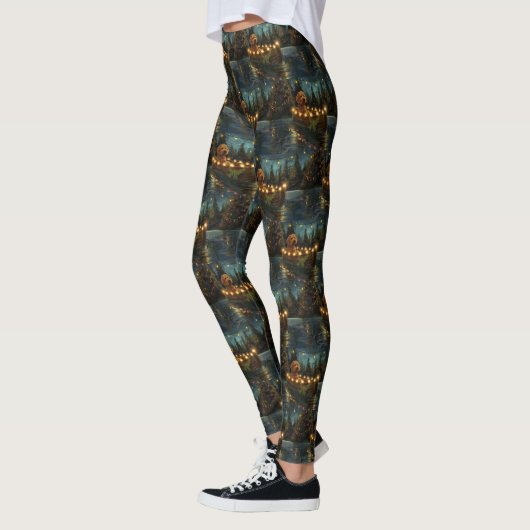 Bernedoodle Weihnachtsfeiertage Leggings (Links)