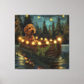 Bernedoodle Weihnachtsfeiertage Leinwanddruck (Vorderseite)