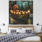 Bernedoodle Weihnachtsfeiertage Leinwanddruck (Insitu (Schlafzimmer))