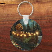 Bernedoodle Weihnachtsfeiertage Schlüsselanhänger (Vorderseite)