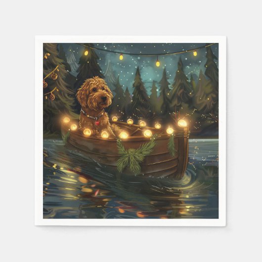 Bernedoodle Weihnachtsfeiertage Serviette (Vorderseite)