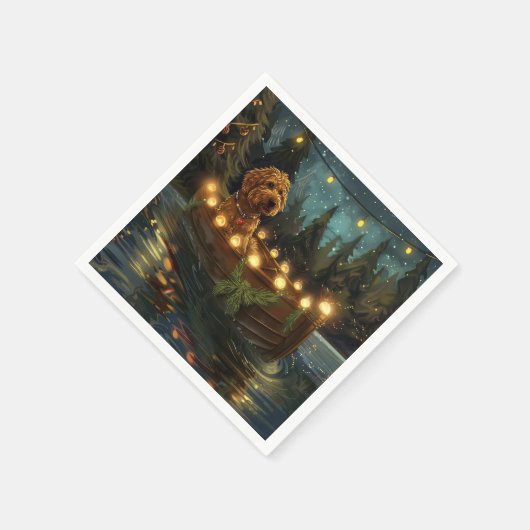 Bernedoodle Weihnachtsfeiertage Serviette (Ecke)