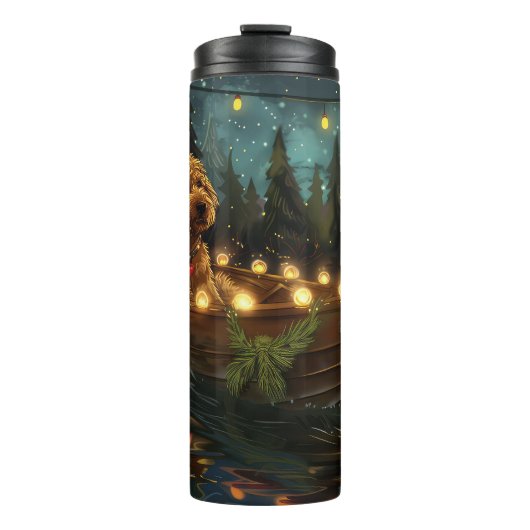 Bernedoodle Weihnachtsfeiertage Thermosbecher (Vorderseite)