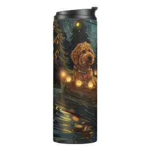 Bernedoodle Weihnachtsfeiertage Thermosbecher