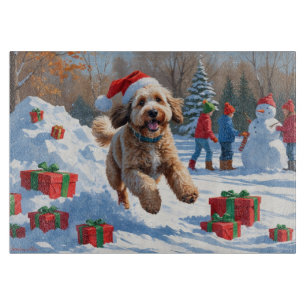Bernedoodle Weihnachtsfest Schnee Szene Schneidebrett