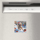 Bernedoodle Weihnachtsfest Schneeszene Magnet (In Situ (Geschirrspüler))