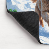 Bernedoodle Weihnachtsfest Schneeszene Mousepad (Ecke)
