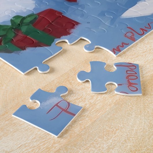 Bernedoodle Weihnachtsfest Schneeszene Puzzle (Seite)