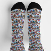 Bernedoodle Weihnachtsfest Schneeszene Socken (Oben)
