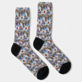 Bernedoodle Weihnachtsfest Schneeszene Socken (Rechts)