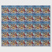 Bernedoodle Weihnachtsfeuer Strand Urlaub Geschenkpapier (Flach)