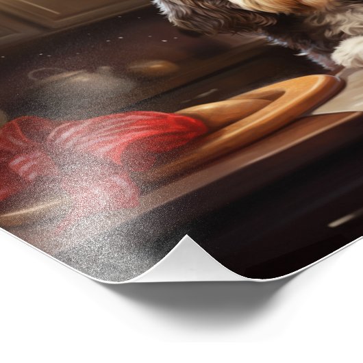 Bernedoodle Weihnachtskost Feiertag Fotodruck (Ecke)