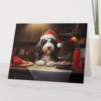 Bernedoodle Weihnachtskost Feiertag Karte