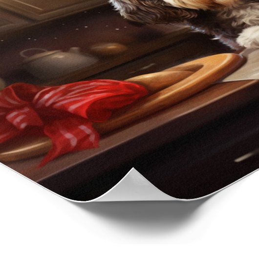 Bernedoodle Weihnachtskost Feiertag Poster (Ecke)