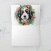 Bernedoodle Weihnachtsmann Festliche Jungfrau Karte (Innenseite)