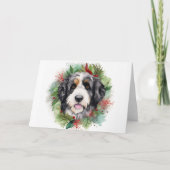 Bernedoodle Weihnachtsmann Festliche Jungfrau Karte (Vorderseite)