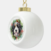 Bernedoodle Weihnachtsmann Festliche Jungfrau Keramik Kugel-Ornament (Rechts)