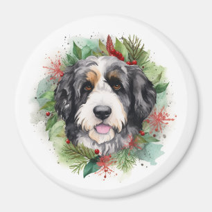 Bernedoodle Weihnachtsmann Festliche Jungfrau Magnet