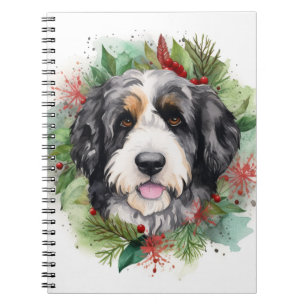 Bernedoodle Weihnachtsmann Festliche Jungfrau Notizblock