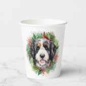 Bernedoodle Weihnachtsmann Festliche Jungfrau Pappbecher (Rückseite)