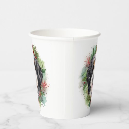 Bernedoodle Weihnachtsmann Festliche Jungfrau Pappbecher (Rechts)