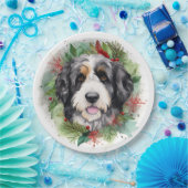 Bernedoodle Weihnachtsmann Festliche Jungfrau Pappteller (Party)