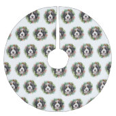Bernedoodle Weihnachtsmann Festliche Jungfrau Polyester Weihnachtsbaumdecke (Vorderseite)