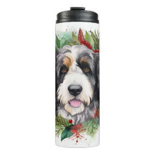 Bernedoodle Weihnachtsmann Festliche Jungfrau Thermosbecher