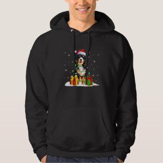 Bernedoodle Weihnachtsmann Weihnachtsbaum Lichter  Hoodie