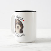Bernedoodle zwei Ton 15oz Tasse (Vorderseite Links)