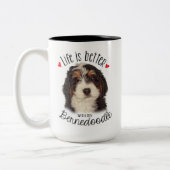 Bernedoodle zwei Ton 15oz Tasse (Links)