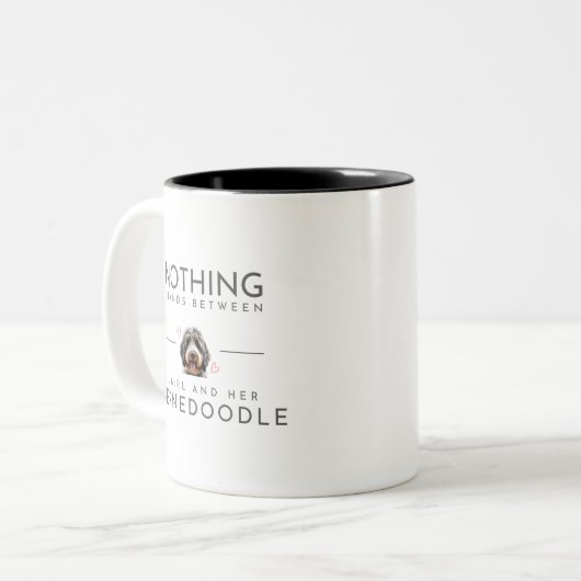Bernedoodle Zweifarbige Tasse (Vorderseite Links)