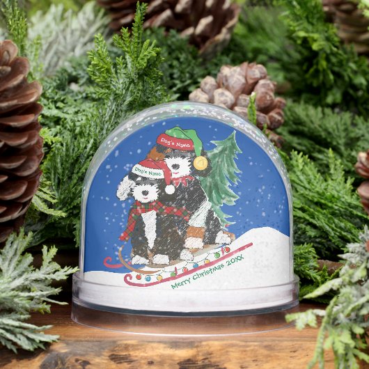 Bernedoodles Christmas Sled Bringing Zuhause Tree Schneekugeln (Winter)