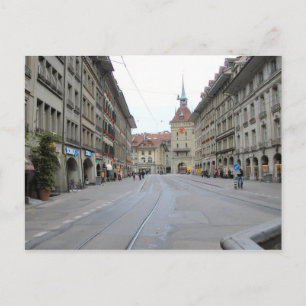 Berner Altstadt - Arkade Straße und Uhrturm Postkarte